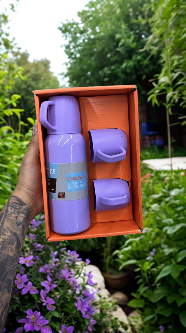 Termo Vacuum 500ml + 3 Tazas de regalo 🎁☕