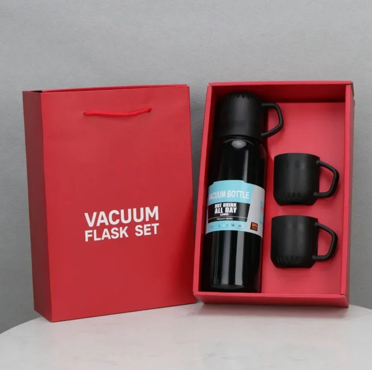 Termo Vacuum 500ml + 3 Tazas de regalo 🎁☕