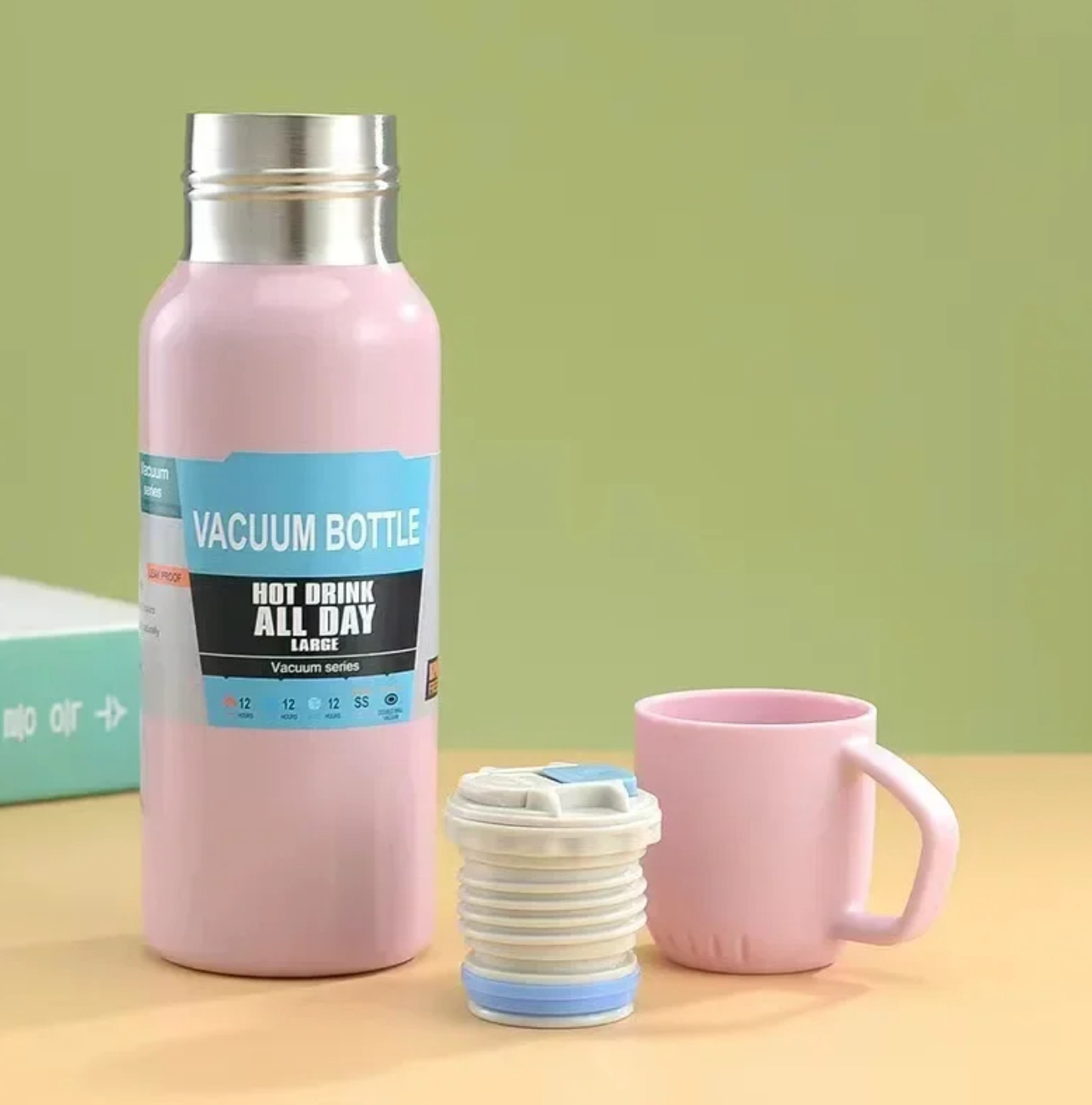 Termo Vacuum 500ml + 3 Tazas de regalo 🎁☕