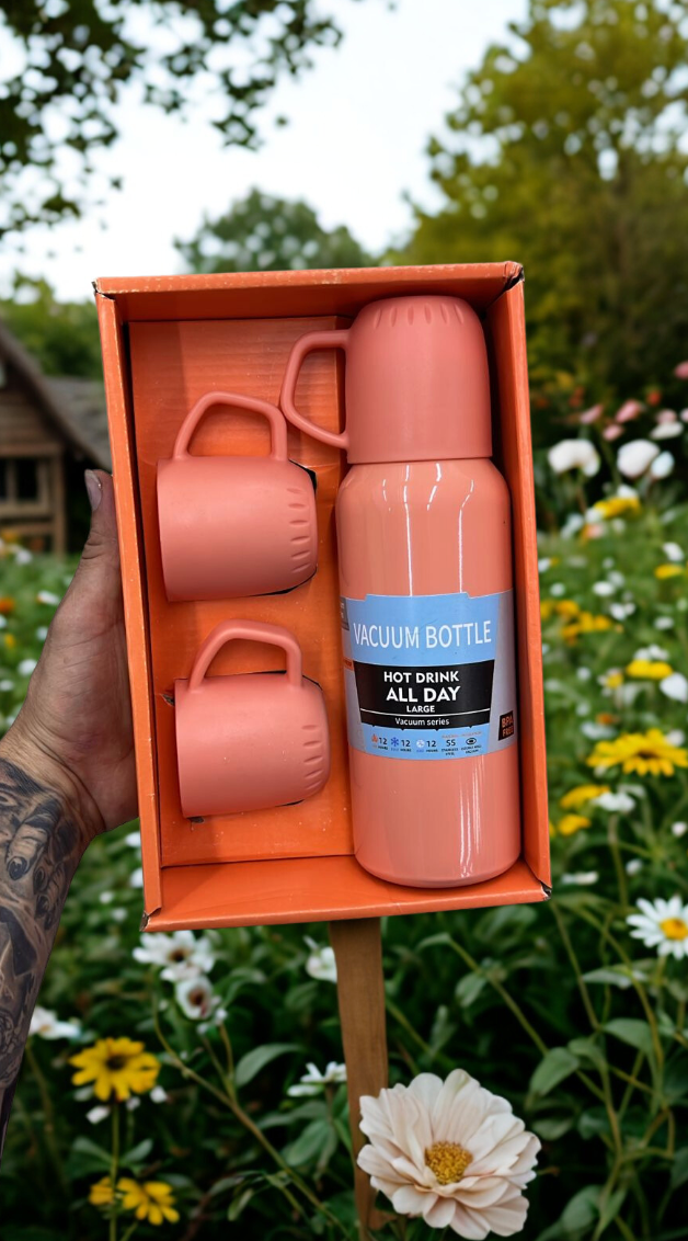 Termo Vacuum 500ml + 3 Tazas de regalo 🎁☕